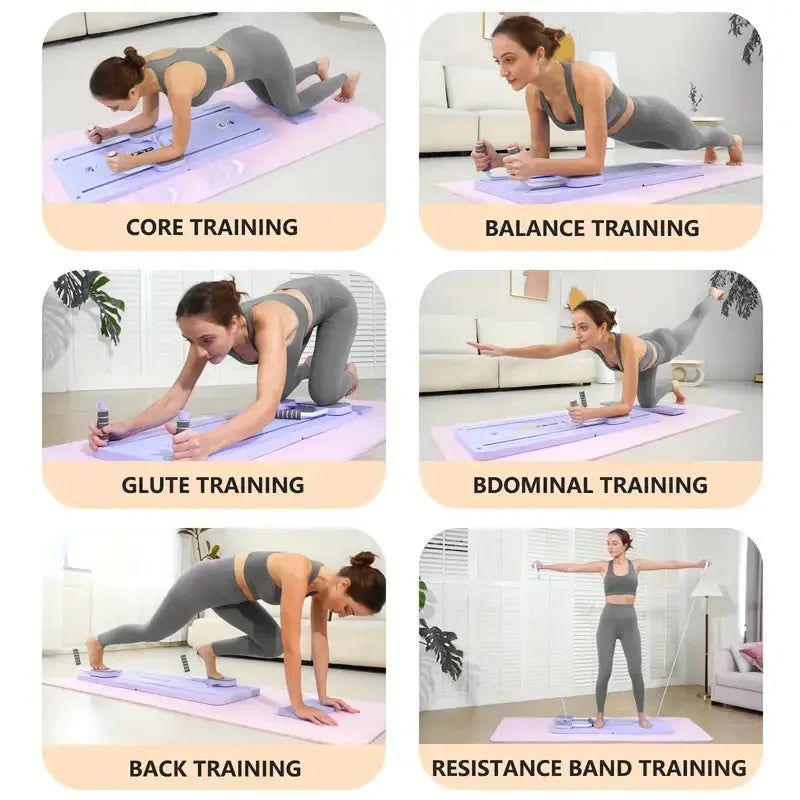 5 In1 Pilates Board for Home Foldable, Portable Pilates Reformer Machine, Pilates Equipment, Foldable Reformer Pilates Machine for Home Workout, Multifunctional Ab Exercise Board, for Core, Legs Arms Back-Foldable Board for Space Saving PulseForm