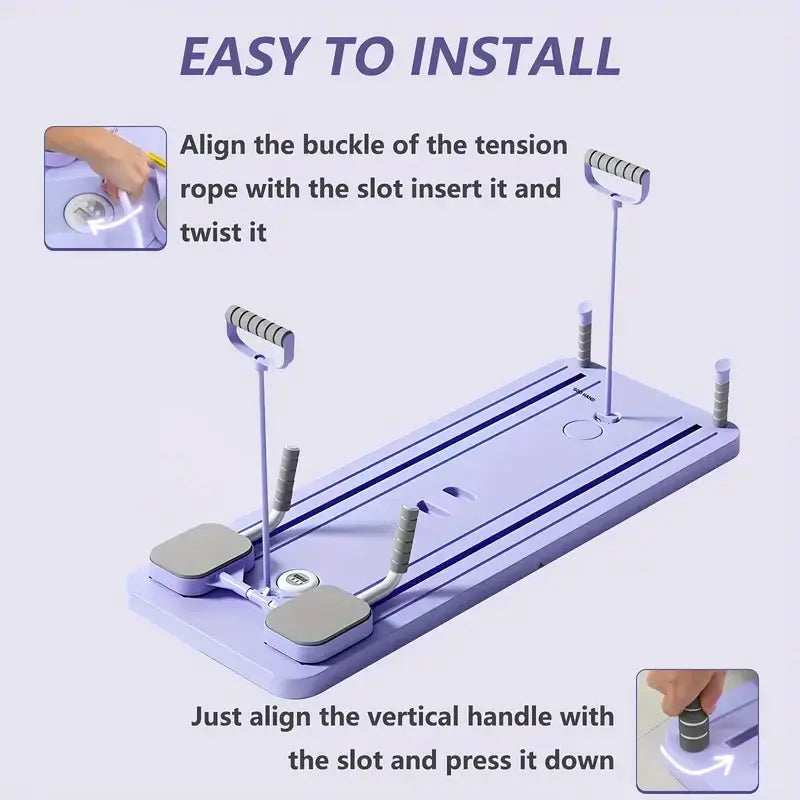 5 In1 Pilates Board for Home Foldable, Portable Pilates Reformer Machine, Pilates Equipment, Foldable Reformer Pilates Machine for Home Workout, Multifunctional Ab Exercise Board, for Core, Legs Arms Back-Foldable Board for Space Saving PulseForm