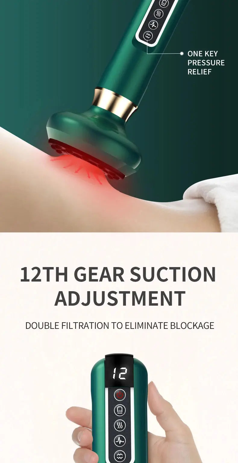 Anti-Cellulite Infrared Cupping Massager - Electric Vacuum Suction & Red Light Therapy for Body Sculpting PulseForm