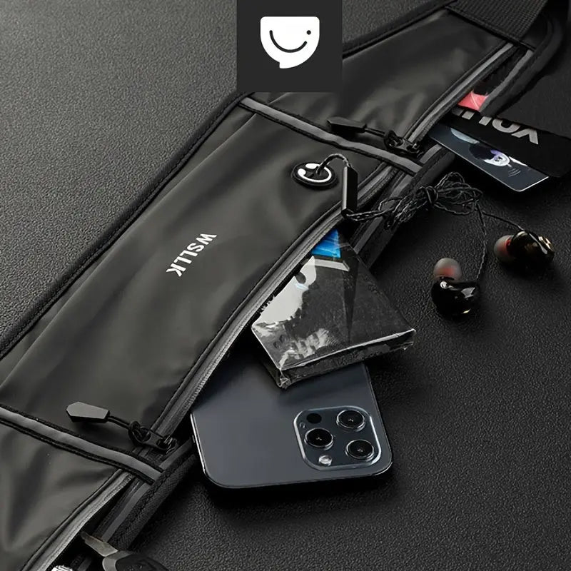 Compact Running Waist Pack, Multifunctional Invisible Ultra-Thin Fitted Phone Pouch, Outdoor Fitness Gear Suitable for Marathon Sports