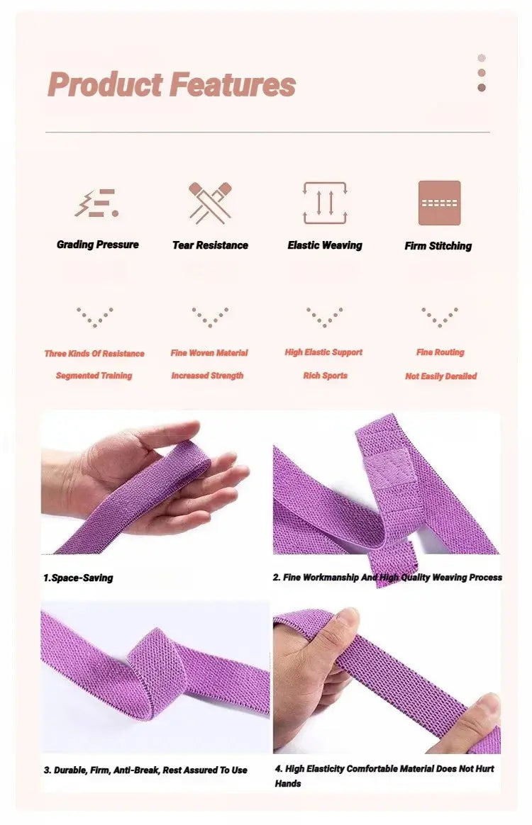 Long Resistance Loop Band Set Unisex Fitness Yoga Elastic Bands Hip Circle Thigh Squat Workout Cloth Legs Butt Exercise PulseForm