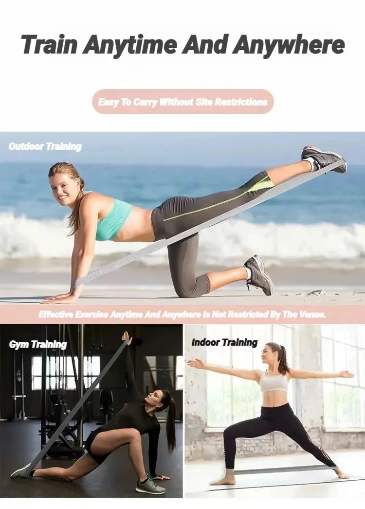 Long Resistance Loop Band Set Unisex Fitness Yoga Elastic Bands Hip Circle Thigh Squat Workout Cloth Legs Butt Exercise PulseForm