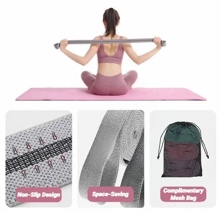 Long Resistance Loop Band Set Unisex Fitness Yoga Elastic Bands Hip Circle Thigh Squat Workout Cloth Legs Butt Exercise PulseForm