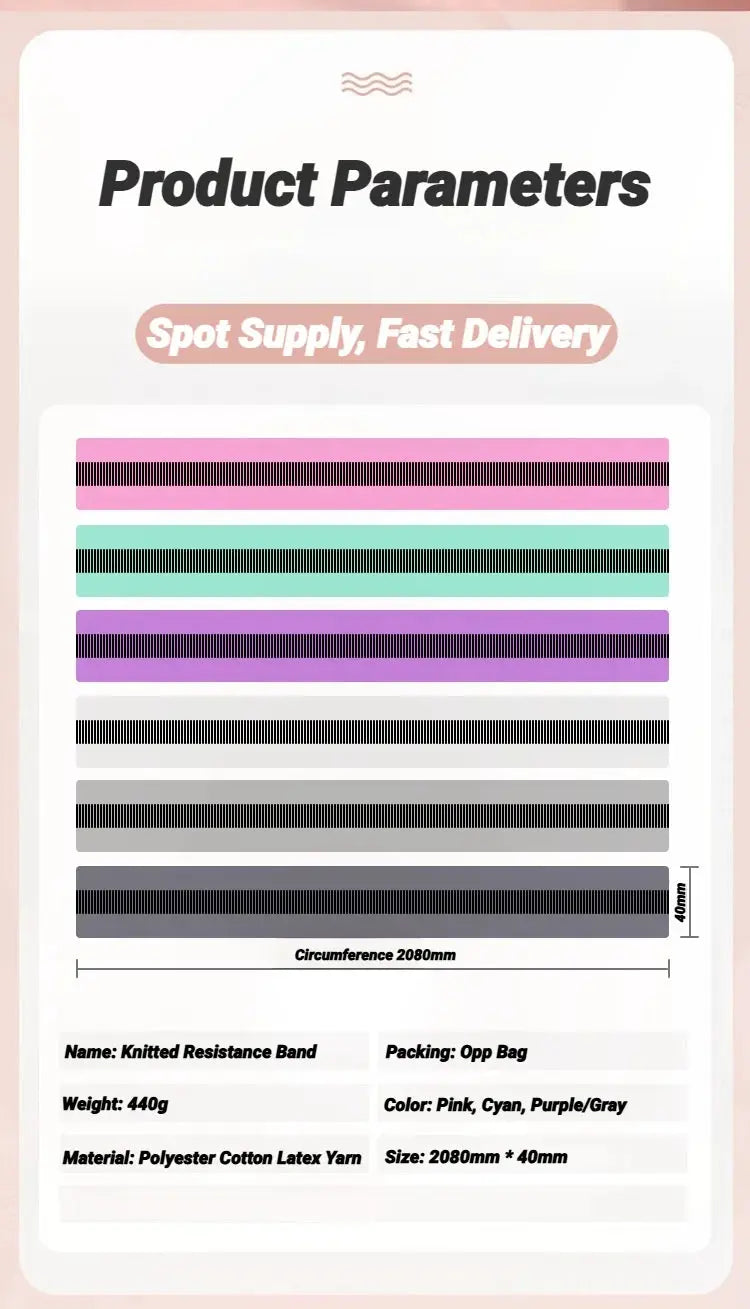 Long Resistance Loop Band Set Unisex Fitness Yoga Elastic Bands Hip Circle Thigh Squat Workout Cloth Legs Butt Exercise PulseForm