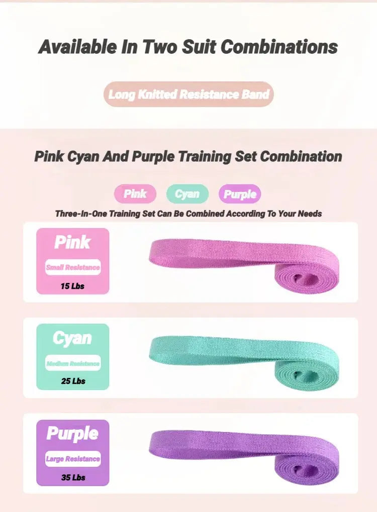 Long Resistance Loop Band Set Unisex Fitness Yoga Elastic Bands Hip Circle Thigh Squat Workout Cloth Legs Butt Exercise PulseForm