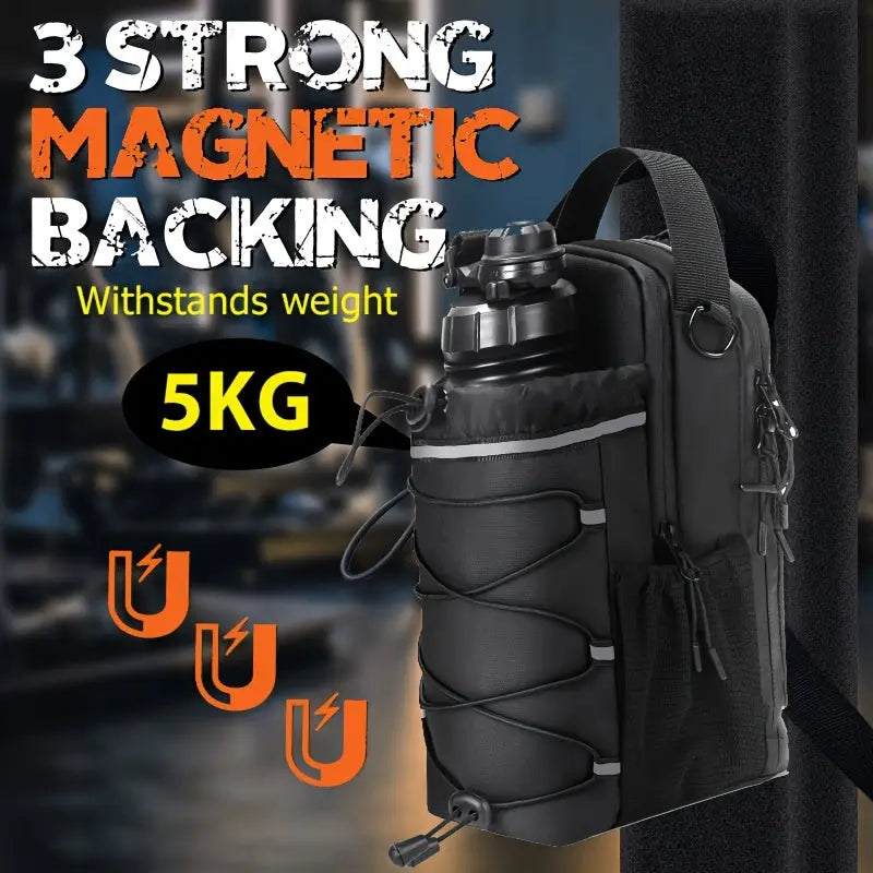 Magnetic Gym Bag with Water Bottle - 3x Powerful Magnet Absorption | PulseForm PulseForm