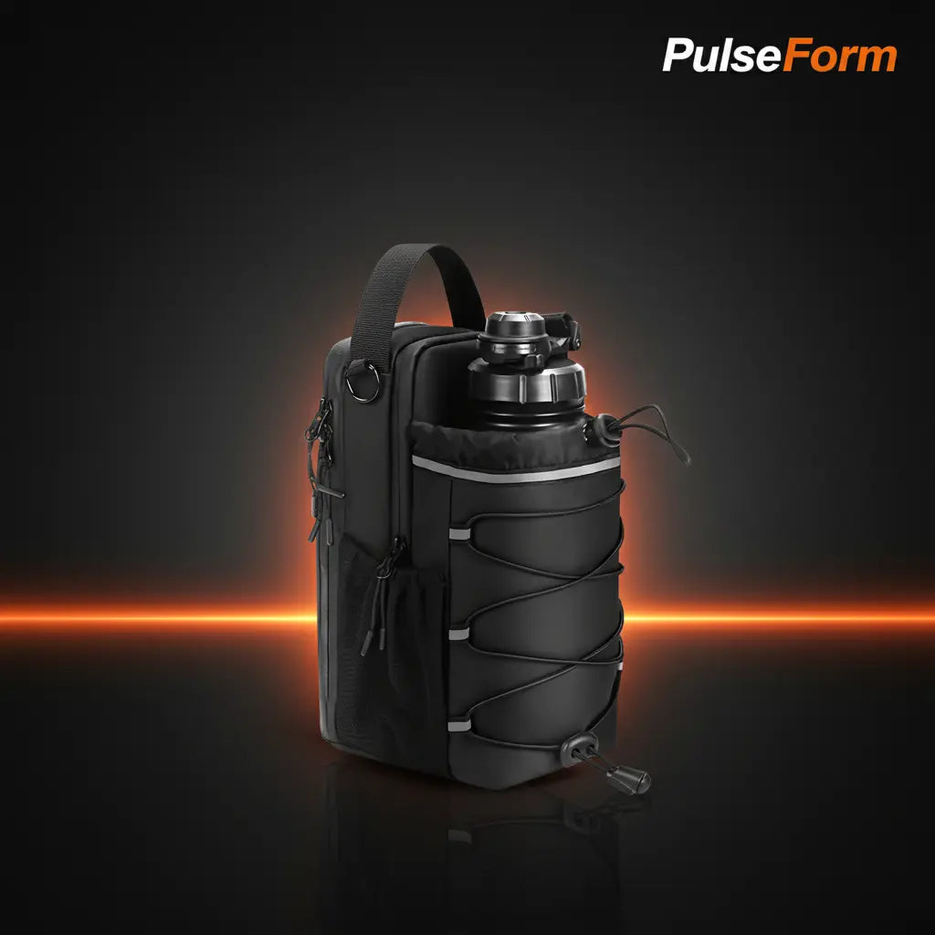 Magnetic Gym Bag with Water Bottle - 3x Powerful Magnet Absorption | PulseForm PulseForm