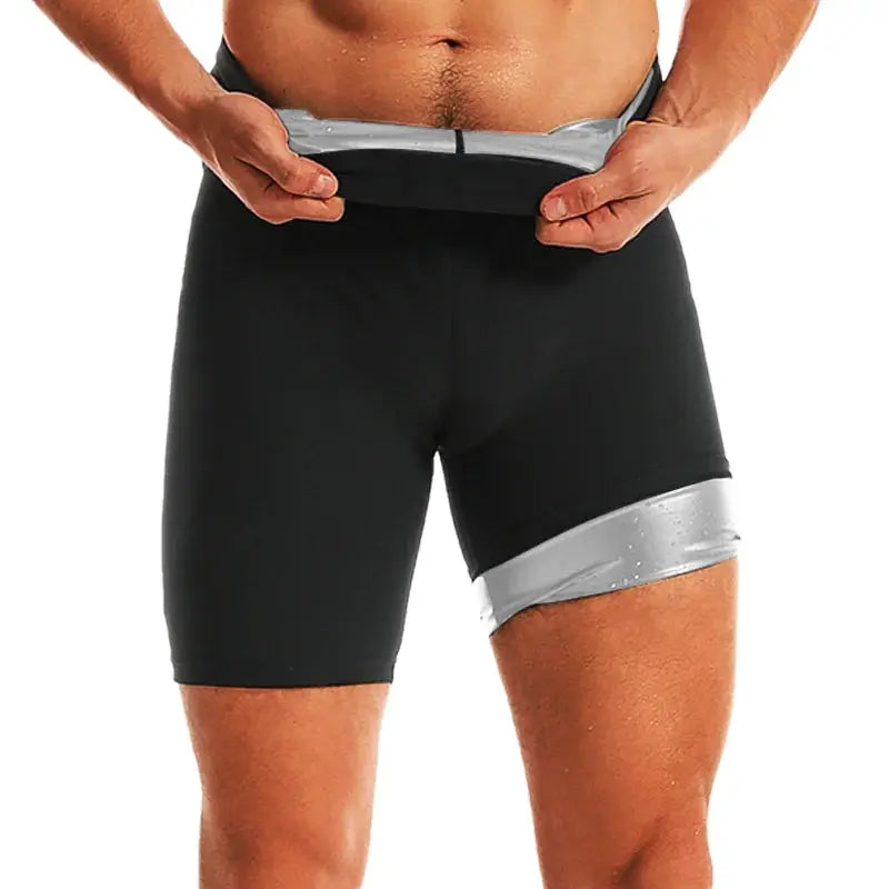 Men Sauna Suits Sweat Shorts Workout Slimming Fat Burning Fitness Abdomen Reducer Losing Weight Belly Trimmer Waist Trainer PulseForm