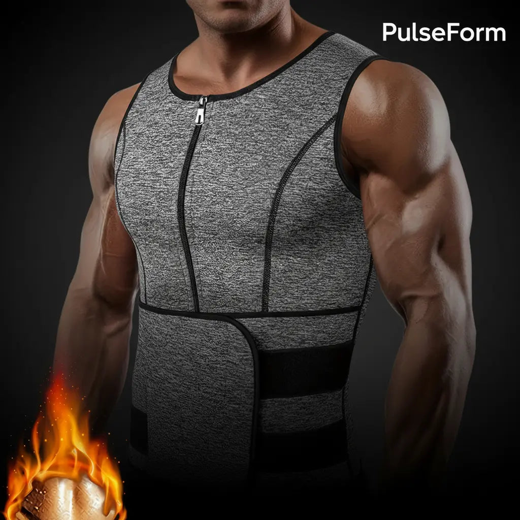Gray Compression Tank on Dark Background with Flames