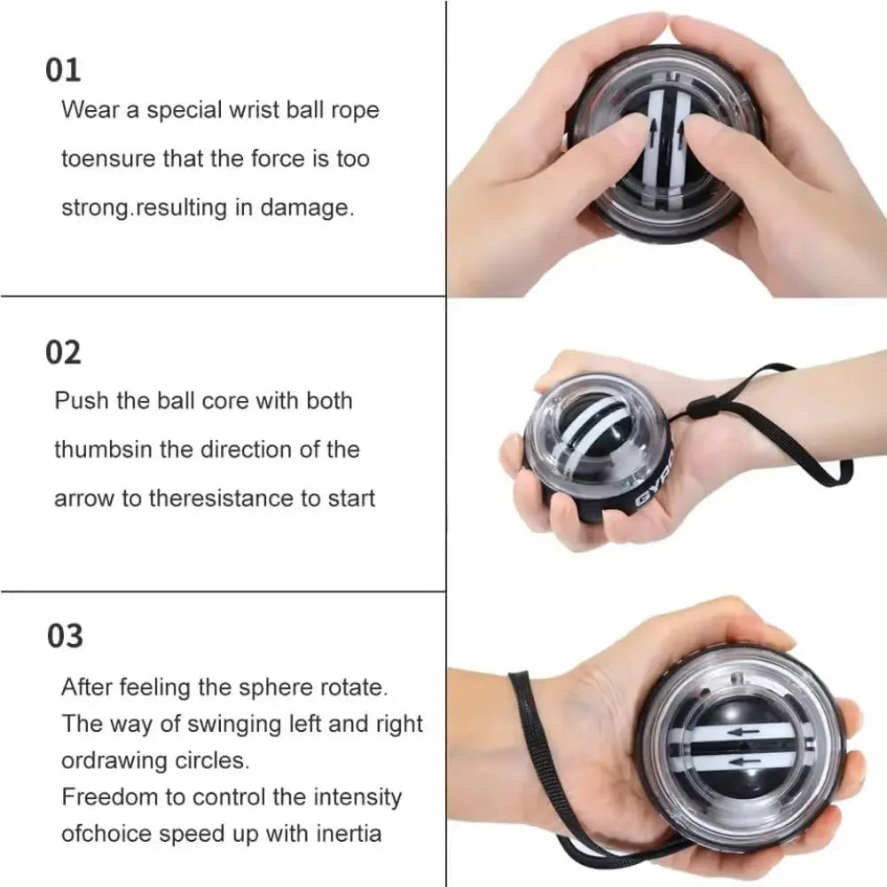 Power Gyro Ball – Self-Starting Wrist & Forearm Strengthener with LED Counter PulseForm