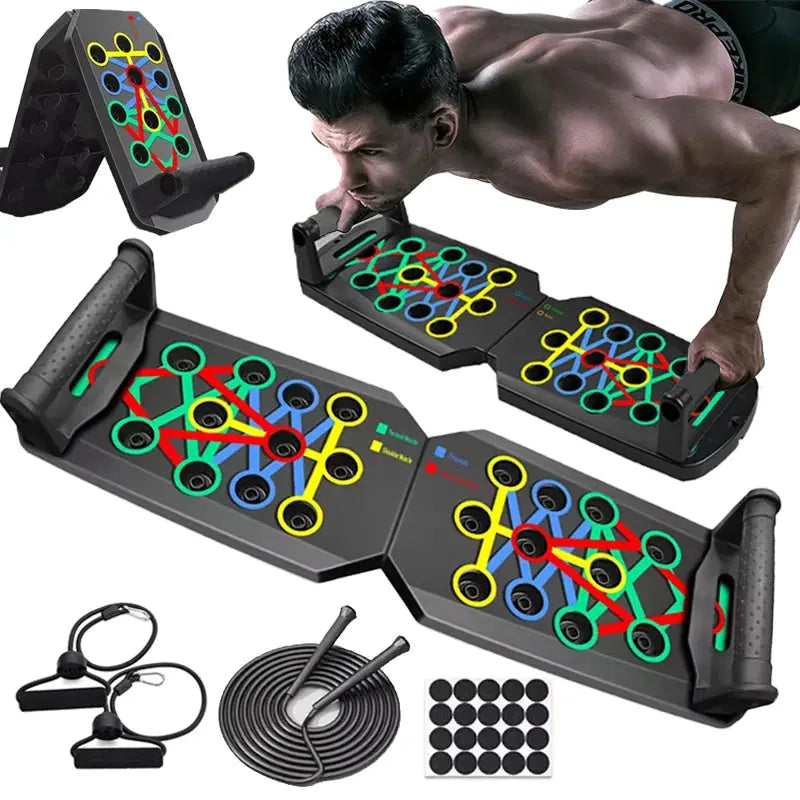 Push-up Board Set Portable Multifunctional Push-up Bar Foldable Fitness Equipment For Chest Abdomen Arms/Back Training PulseForm