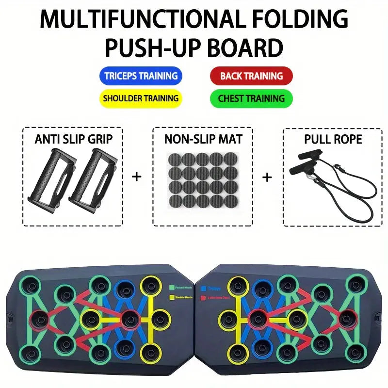 Push-up Board Set Portable Multifunctional Push-up Bar Foldable Fitness Equipment For Chest Abdomen Arms/Back Training PulseForm