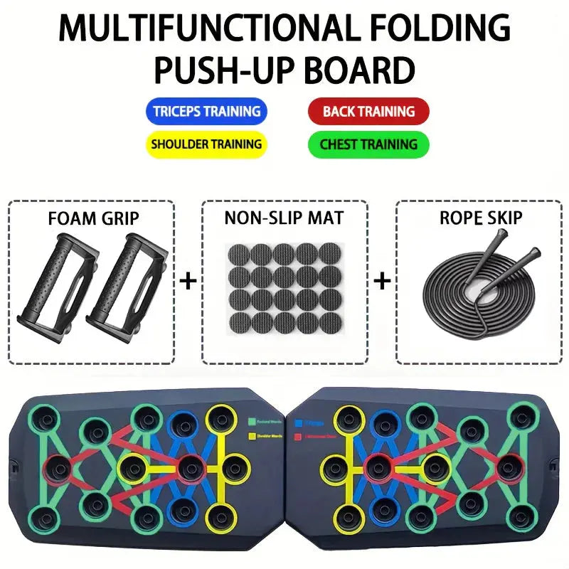 Push-up Board Set Portable Multifunctional Push-up Bar Foldable Fitness Equipment For Chest Abdomen Arms/Back Training PulseForm