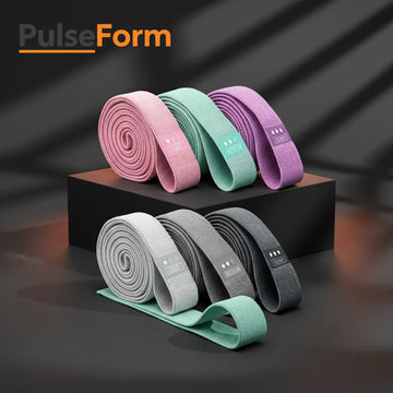 Resistance Bands Set - Long Loop Bands for Fitness, Yoga, Hip & Thigh Workouts PulseForm