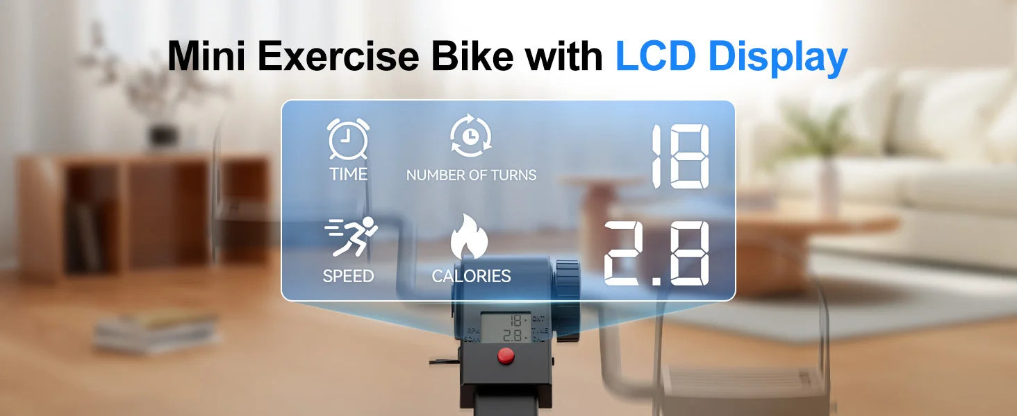 Under Desk Bike Pedal Mini Exercise Bike with Electronic Display for Indoor Leg and Arm Recovery  Folding Pedal Exerciser PulseForm