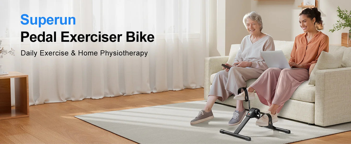 Under Desk Bike Pedal Mini Exercise Bike with Electronic Display for Indoor Leg and Arm Recovery  Folding Pedal Exerciser PulseForm