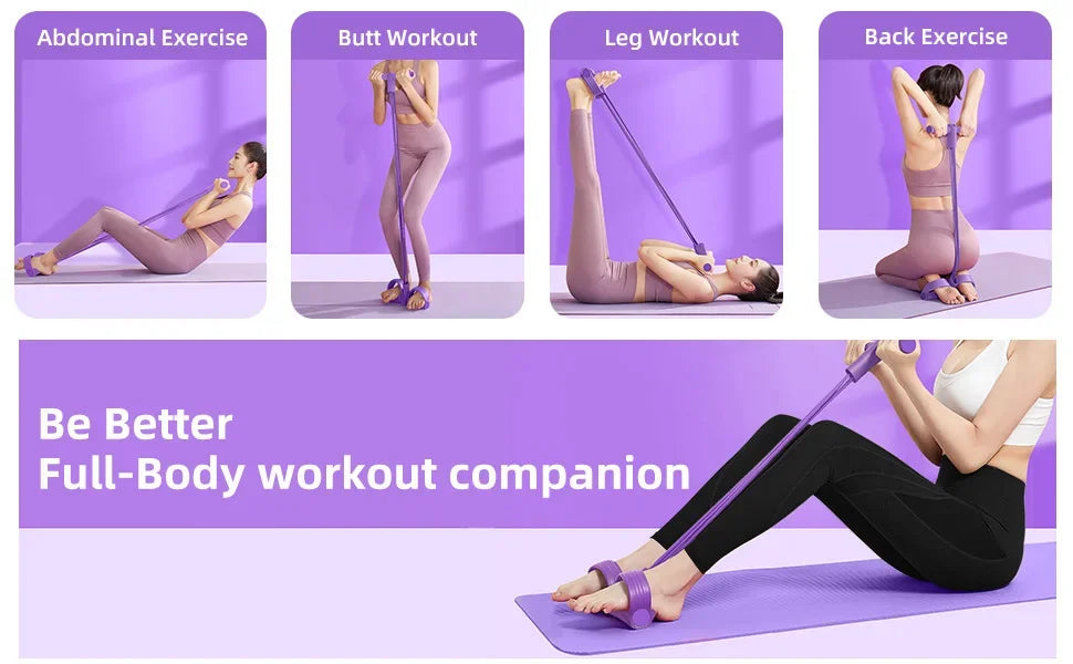 4-Level Resistance Band Tensioner with Non-Slip Handles - Home Fitness Equipment for Abdominal Muscle Training Yoga Abdominal PulseForm