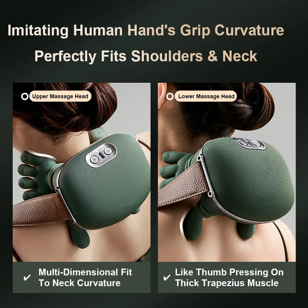 Neck Shoulder Massager Electric Kneading Massager Heated Back Massagers Muscles Massage Pillow Neck Waist Leg Body PulseForm