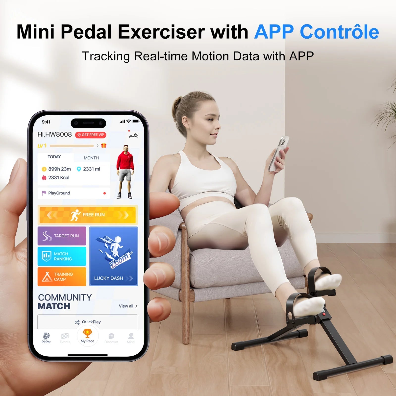 Under Desk Bike Pedal Mini Exercise Bike with Electronic Display for Indoor Leg and Arm Recovery  Folding Pedal Exerciser PulseForm