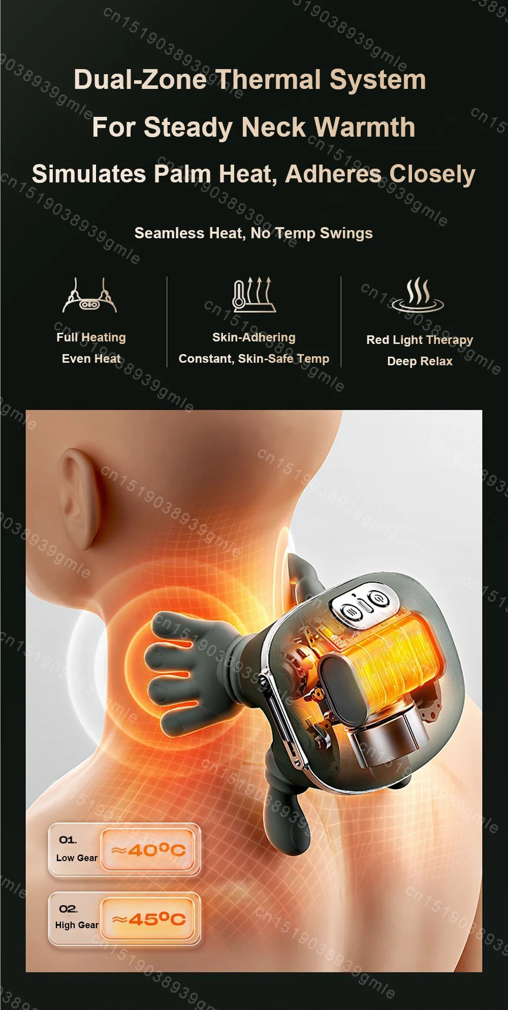 Neck Shoulder Massager Electric Kneading Massager Heated Back Massagers Muscles Massage Pillow Neck Waist Leg Body PulseForm