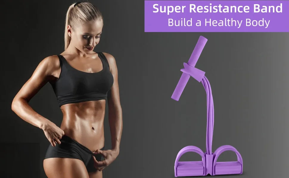 4-Level Resistance Band Tensioner with Non-Slip Handles - Home Fitness Equipment for Abdominal Muscle Training Yoga Abdominal PulseForm