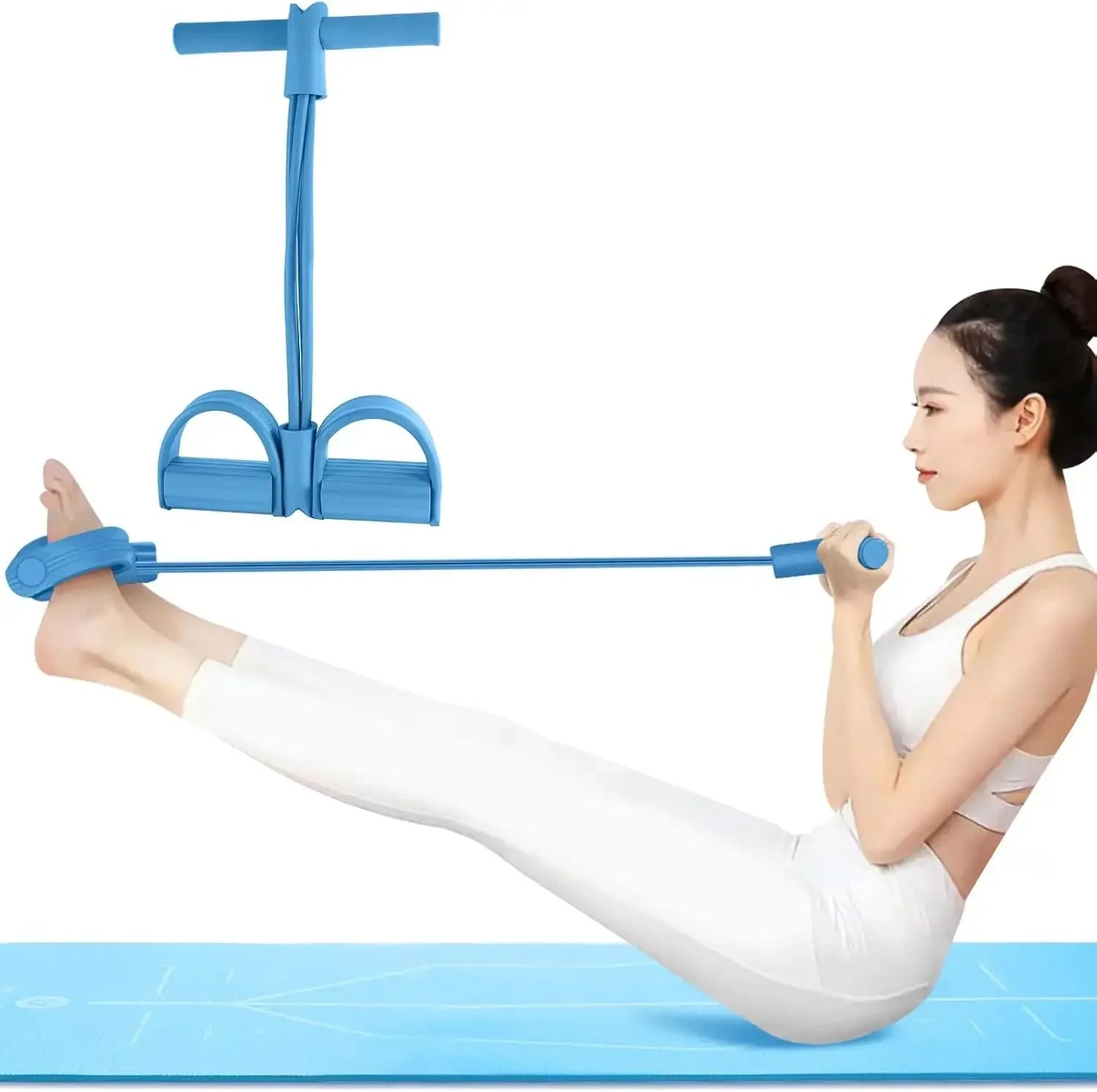 4-Level Resistance Band Tensioner with Non-Slip Handles - Home Fitness Equipment for Abdominal Muscle Training Yoga Abdominal PulseForm