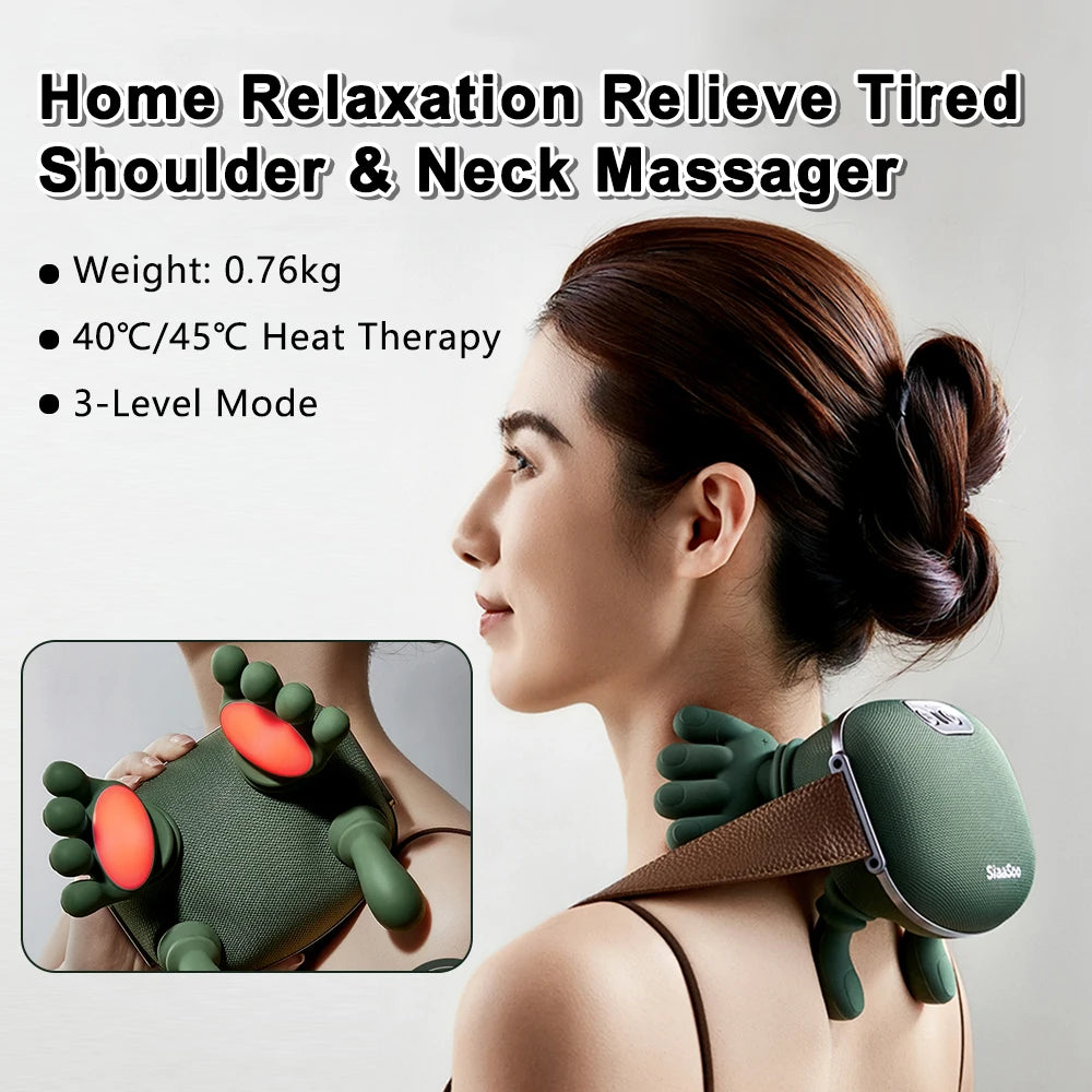 Neck Shoulder Massager Electric Kneading Massager Heated Back Massagers Muscles Massage Pillow Neck Waist Leg Body PulseForm