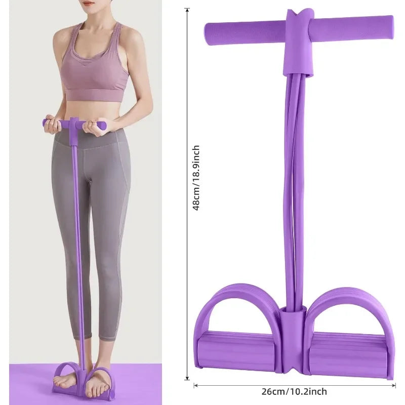 4-Level Resistance Band Tensioner with Non-Slip Handles - Home Fitness Equipment for Abdominal Muscle Training Yoga Abdominal PulseForm