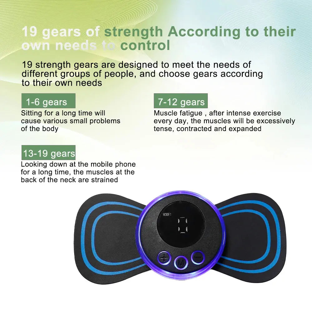 Smart Neck Massager - 19-Level TENS Pulse Therapy for Cervical Pain Relief PulseForm