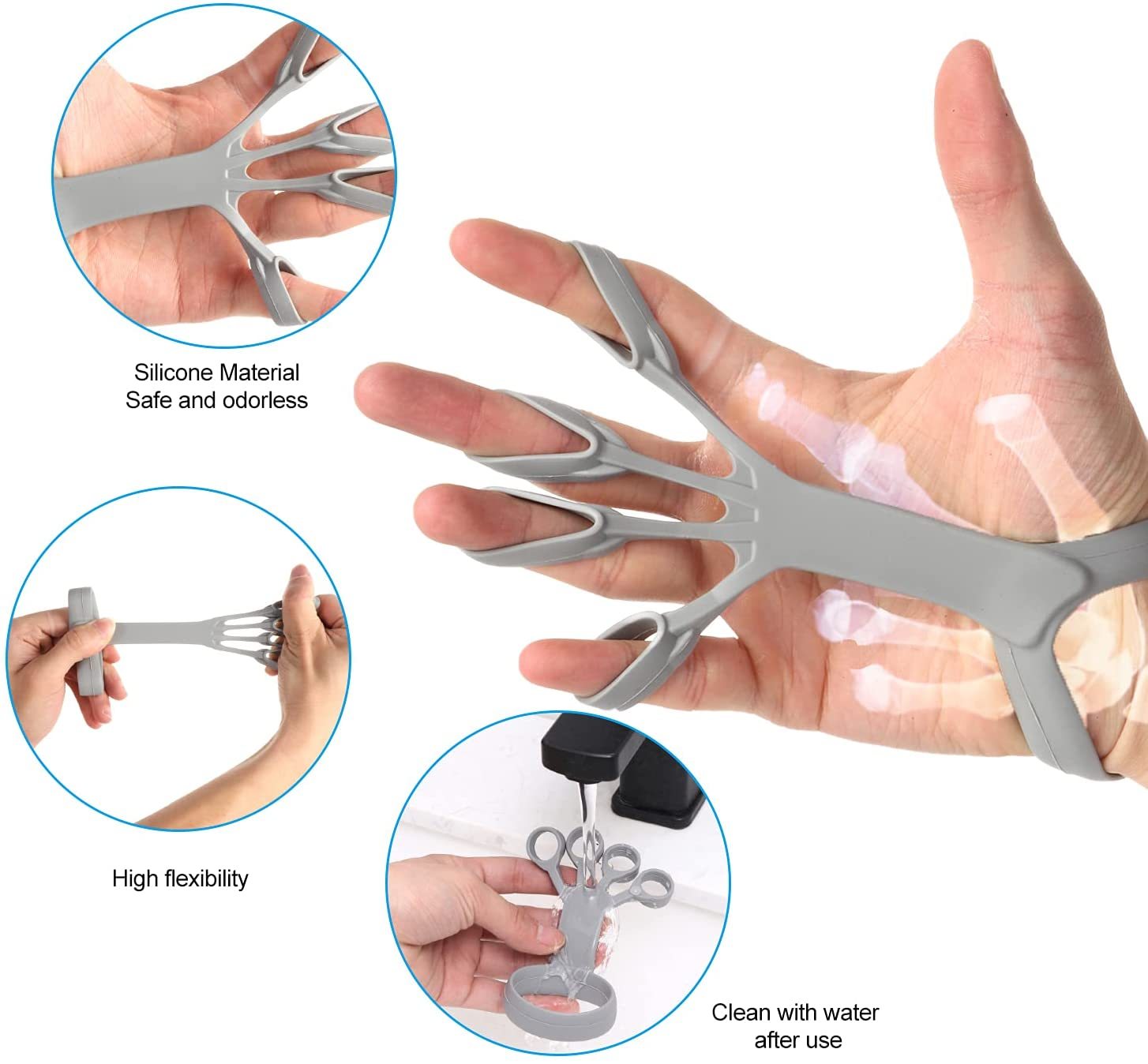 Silicone Grip Device Finger Exercise Stretcher Arthritis Hand Grip Trainer Strengthen Rehabilitation Training To Relieve Pain PulseForm